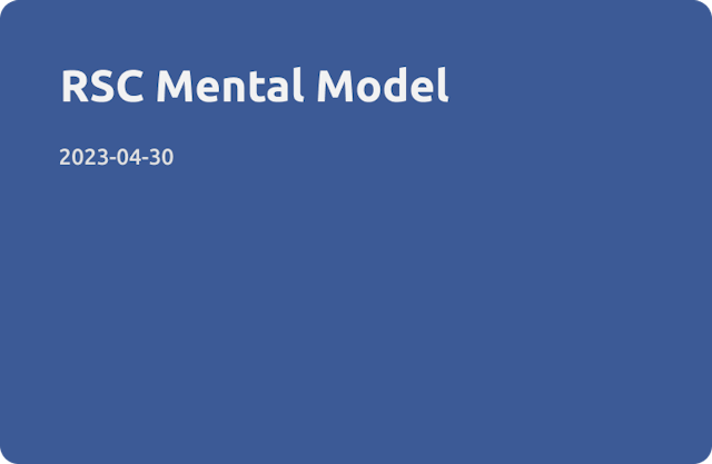 RSC Mental Model