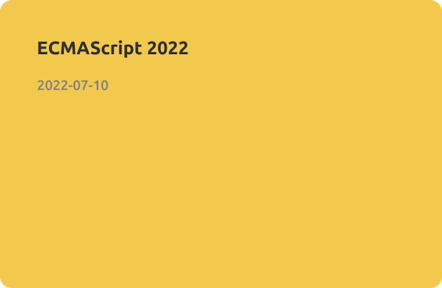 ECMAScript 2022
